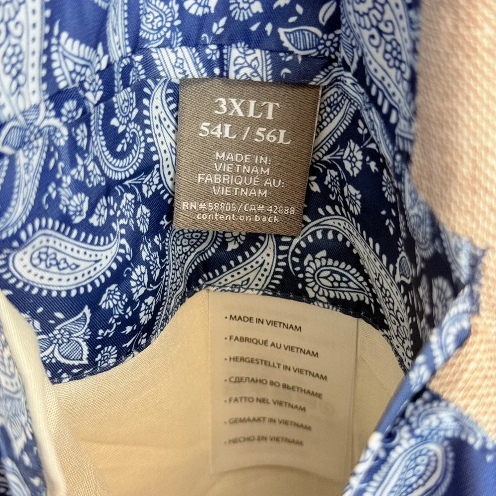 Oak Hill Mens 3XLT 54L/56L Beige Linen Blend Two Button Blazer Sport Coat